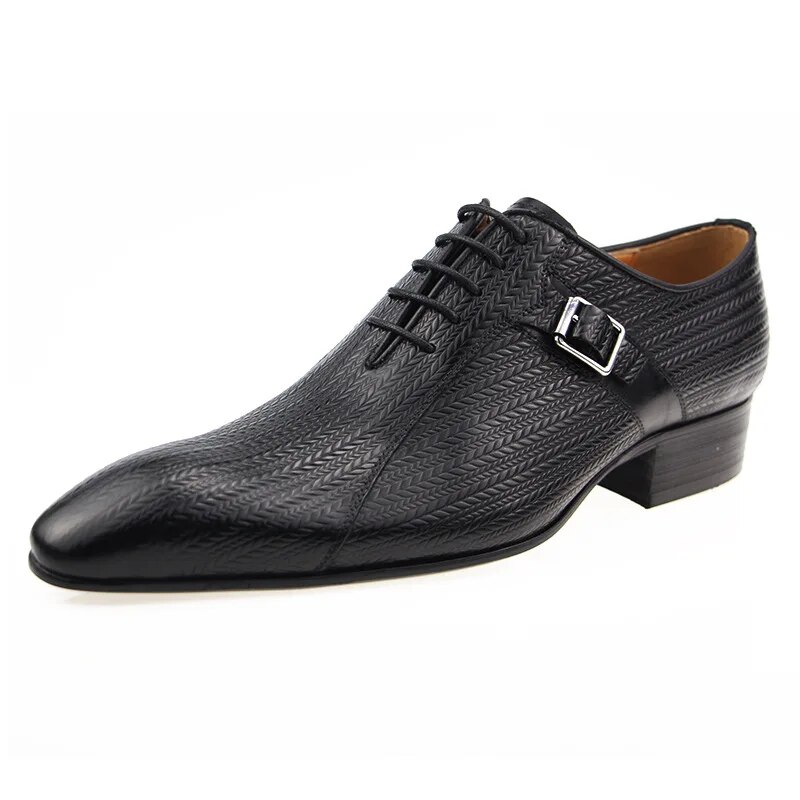 VCSHOES Shoes Men Wedding Genuine Brock Shoes Men Shoe Genuine Leather Sapato Dress Office Shoes Men Printing Oxfords