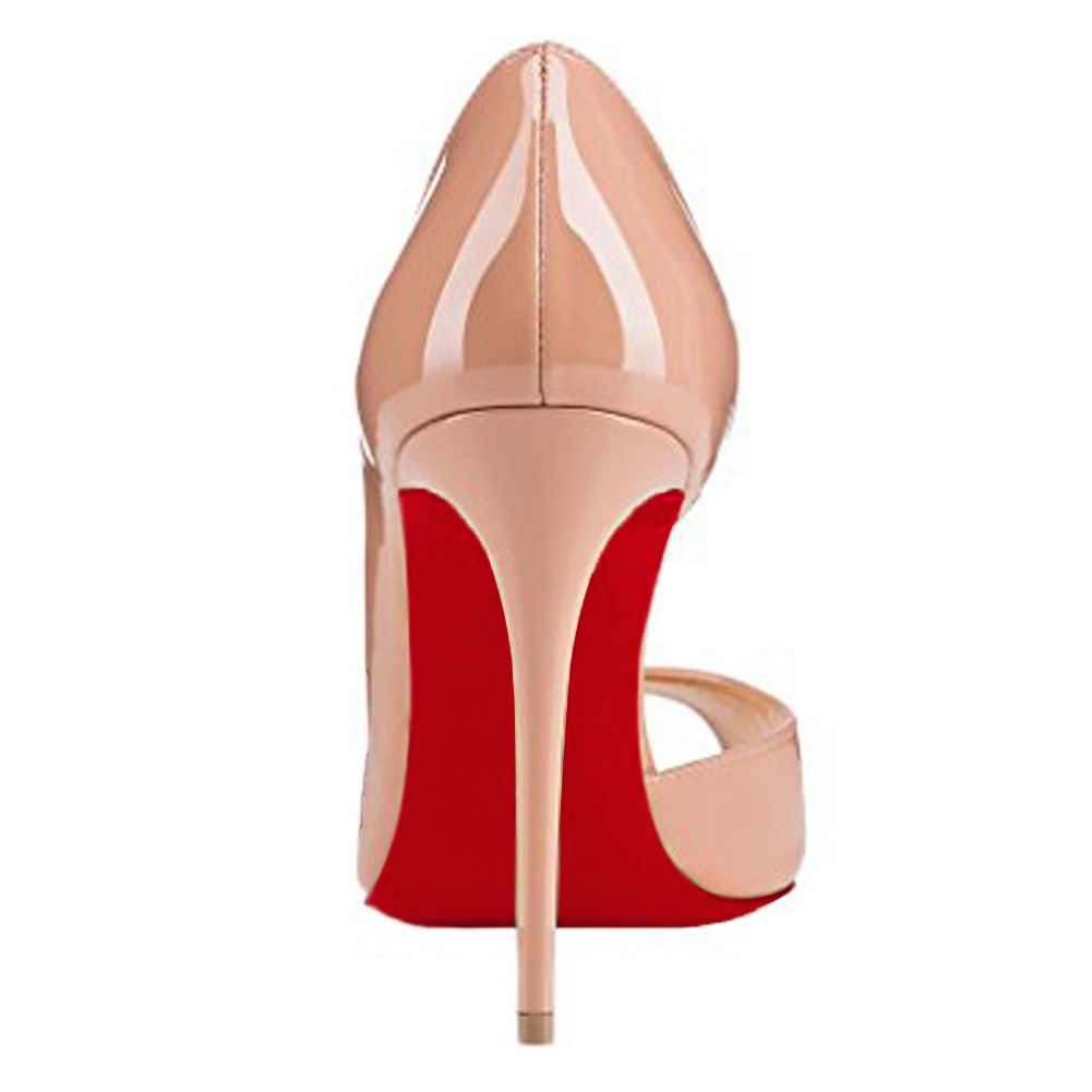120mm Women's Party Wedding Peep Toe heels Nude Patent-vocosishoes