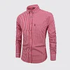 Breathable cotton long-sleeved plaid shirt
