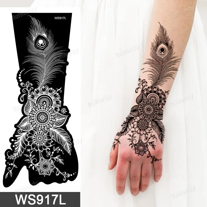 1 Sheet Flower Lace Henna Stencil Body Art Temporary Tattoo Sticker Airbrush Print Stencil Stamp Plates Template Mandala Wedding