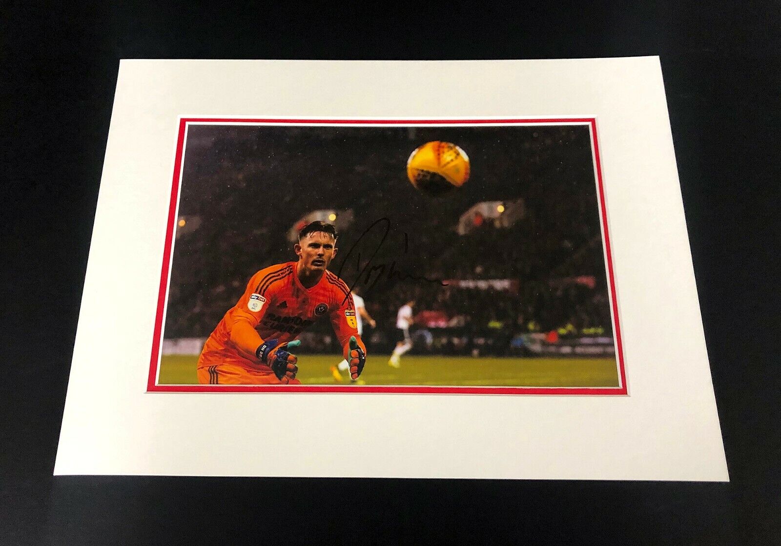 Dean Henderson SIGNED Sheffield United Photo Poster painting Mount Display 16x12 in SUFC AFTAL