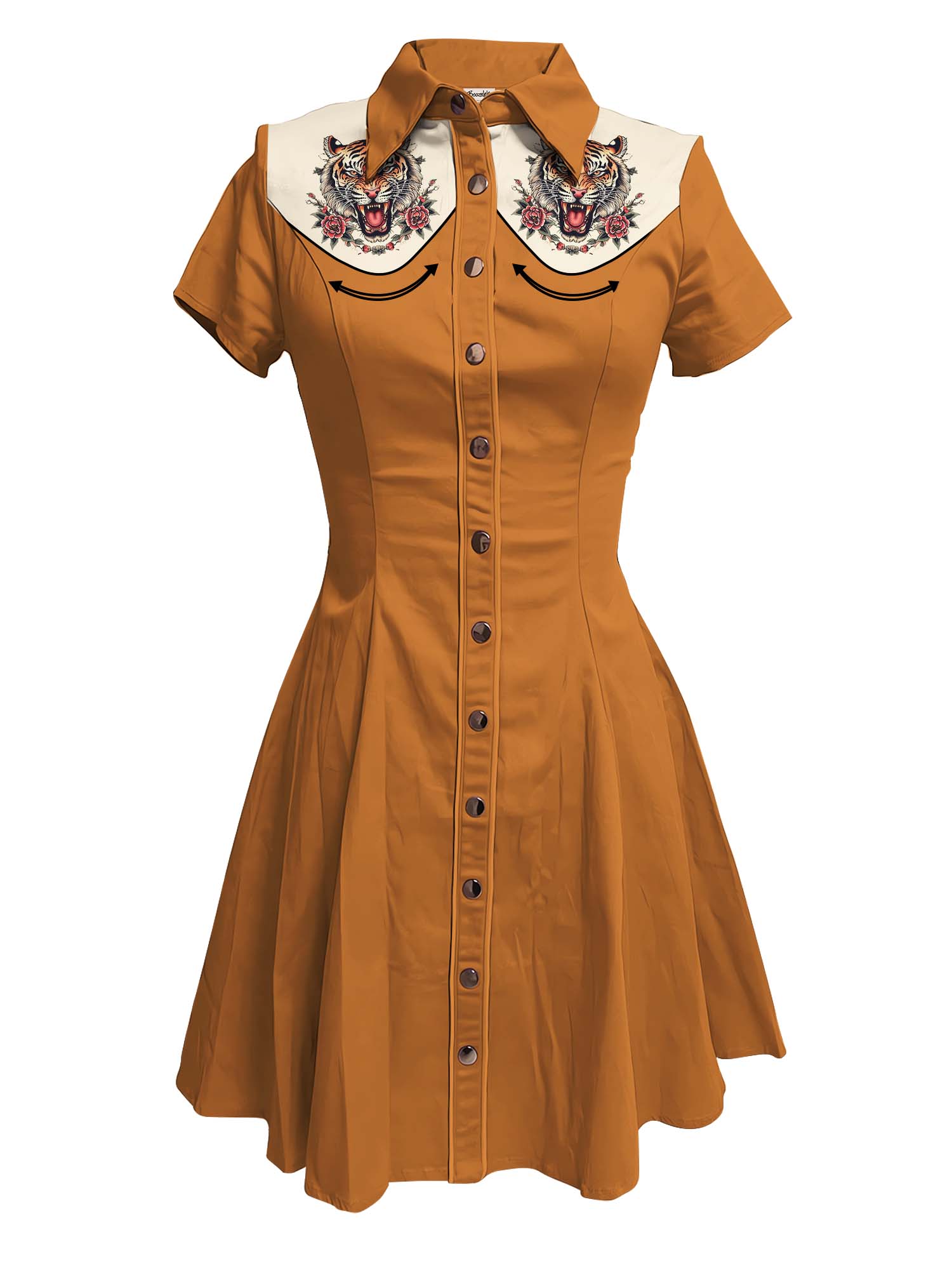 Tiger And Flower - 100% Cotton Dress