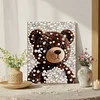 DIY Pearl Painting Brown Bear for Home Decor with Frame(30x40cm)