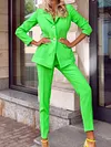 Fluorescent Fashion Two-Piece Solid Color Urban Suit