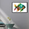 5D DIY Full Round Drill Partial AB Diamond Painting Seafloor Green Fish 45x65cm
