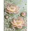 DIY Pearl Painting Pink Lotus for Home Decor with Frame(30x40cm)
