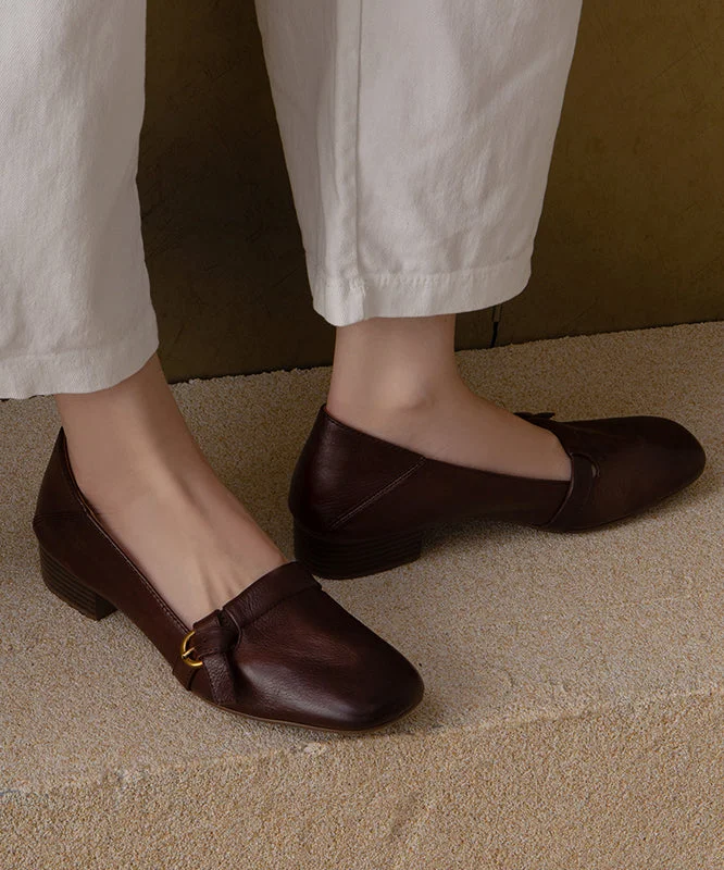 New Red Comfortable Splicing Flat Shoes Cowhide Leather