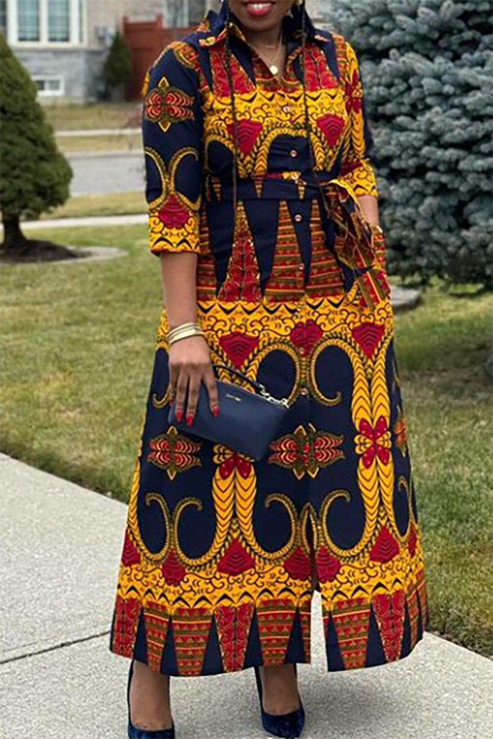 Semi formal african print on sale dresses