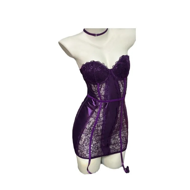 Churchf Night Vows To Tifficle Sexy Lace Lace Lilac Tidive Purple Ass Dress Girls Gather Small-Bossed Lingerie Free From Pyjamas Uniforms