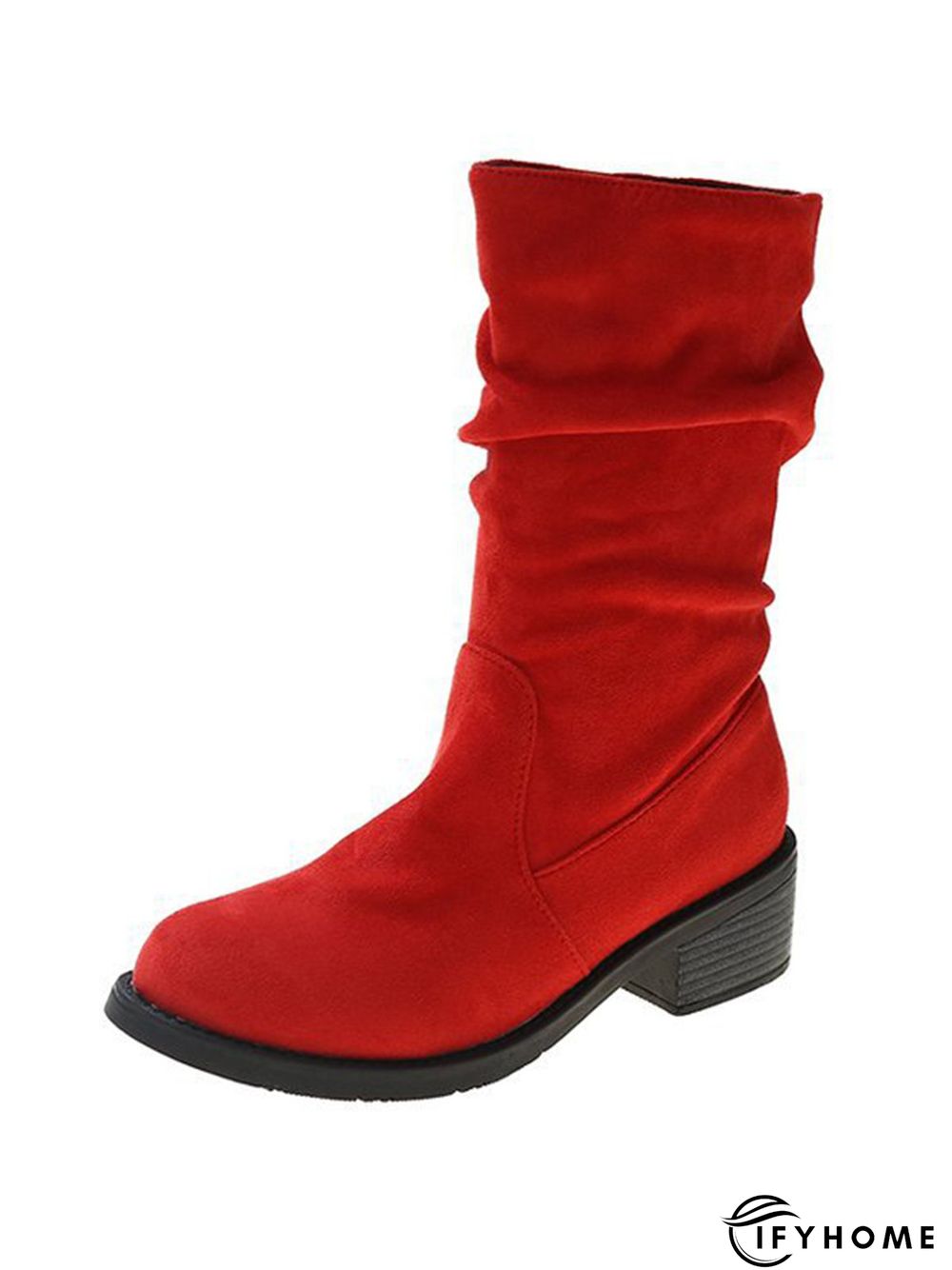 Faux Suede Slip On Slouchy Boots | IFYHOME