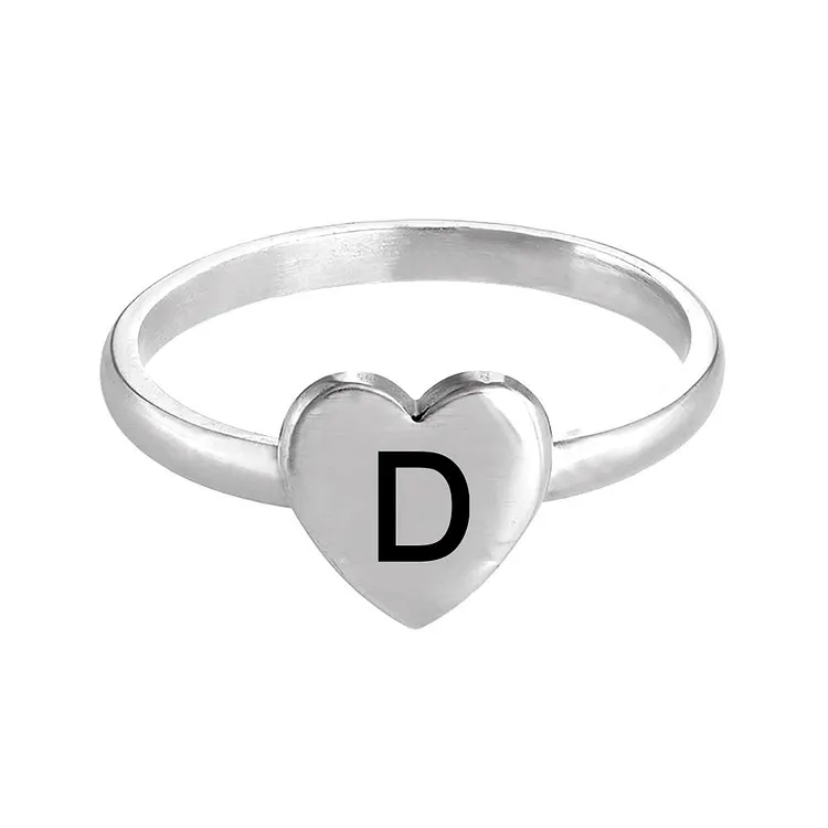 Personalized Design Letter Heart Ring