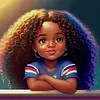 uk.everydayedeals (Limited Stock)Cross Stitch - 11ct Stamped - Fille boucl&eacute;e africaine (40*40cm)