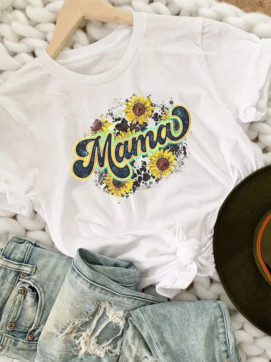 Cow Sunflower Mama T-shirt