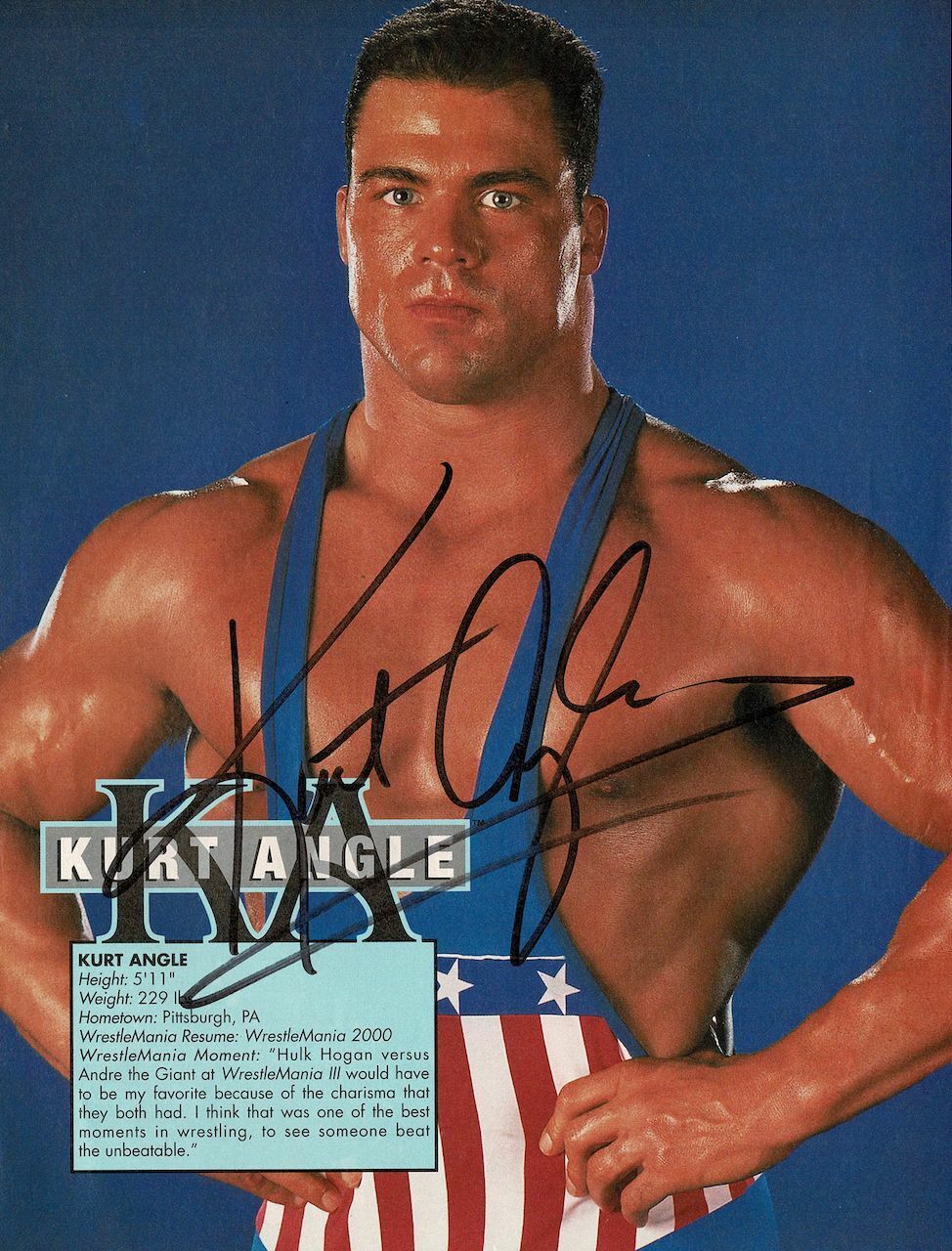 Kurt Angle signed autographed magazine Photo Poster painting! AMCo! 13364