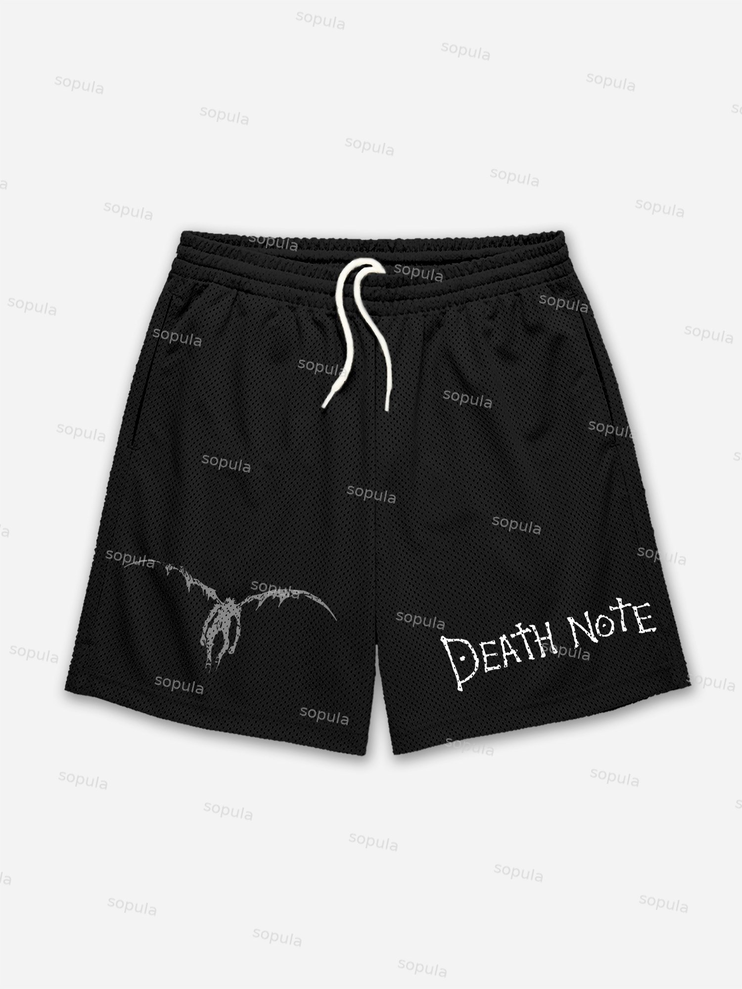 Death Note Vintage Graphic Mesh Shorts - Sopula｜Premium Graphic Tees & Graphic Clothing