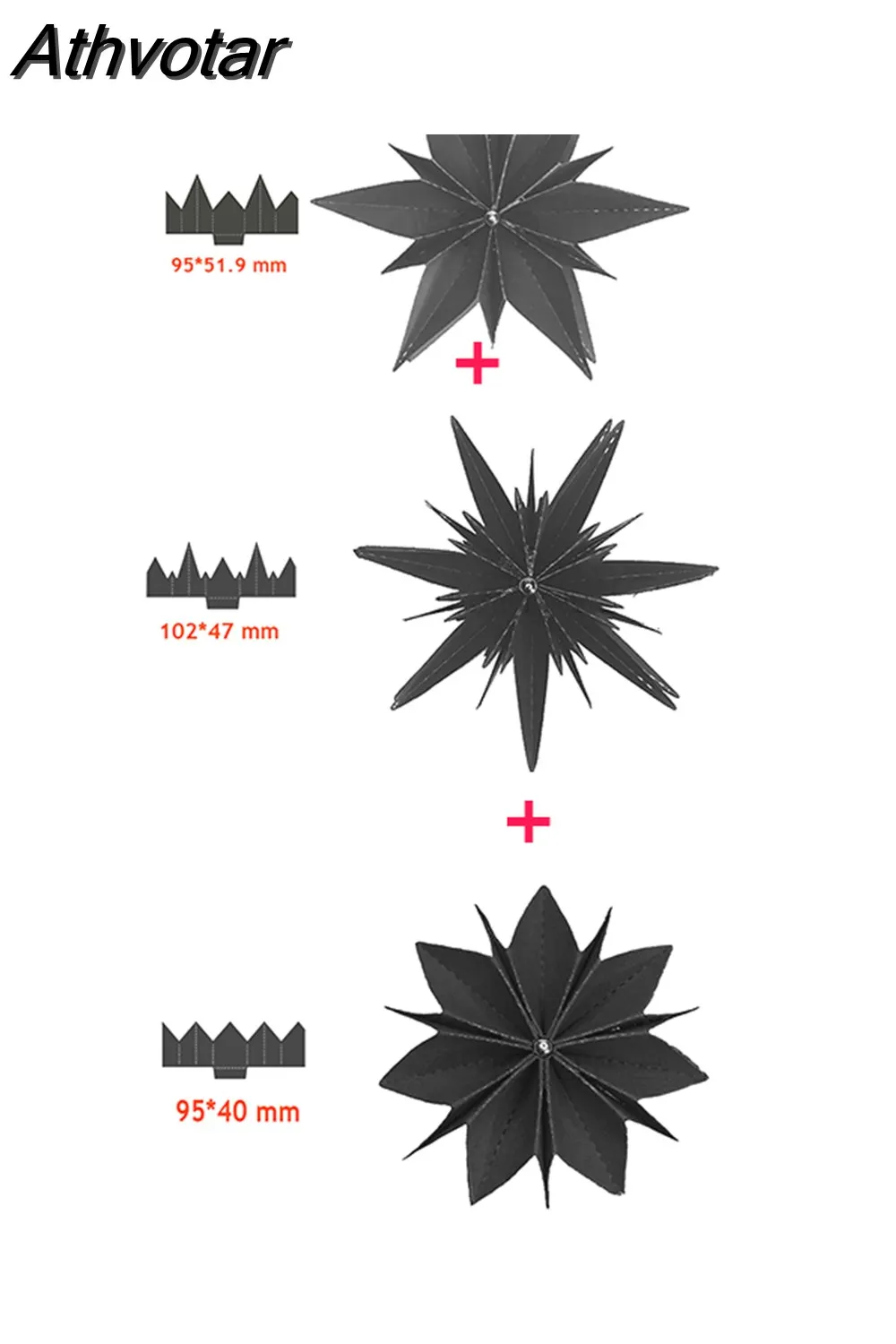 Athvotar styles 3D Folded Stars Creative Metal Cutting Dies for DIY Scrapbooking Paper Cards Crafts Making 2023 New
