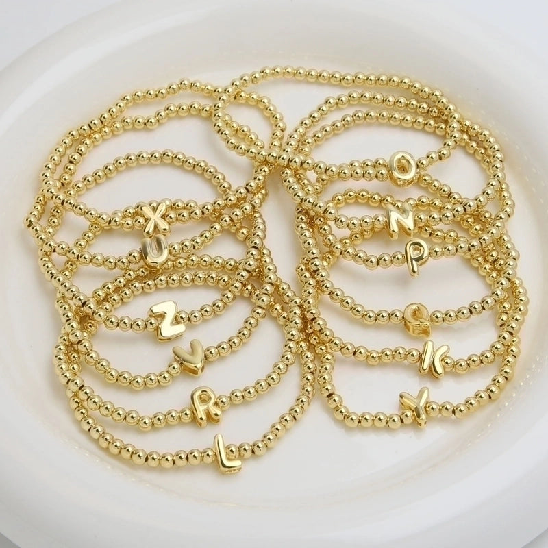 Copper Minimalist Plating Letter Bracelets