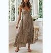 Back Lace Up Leopard Prints Summer Dress