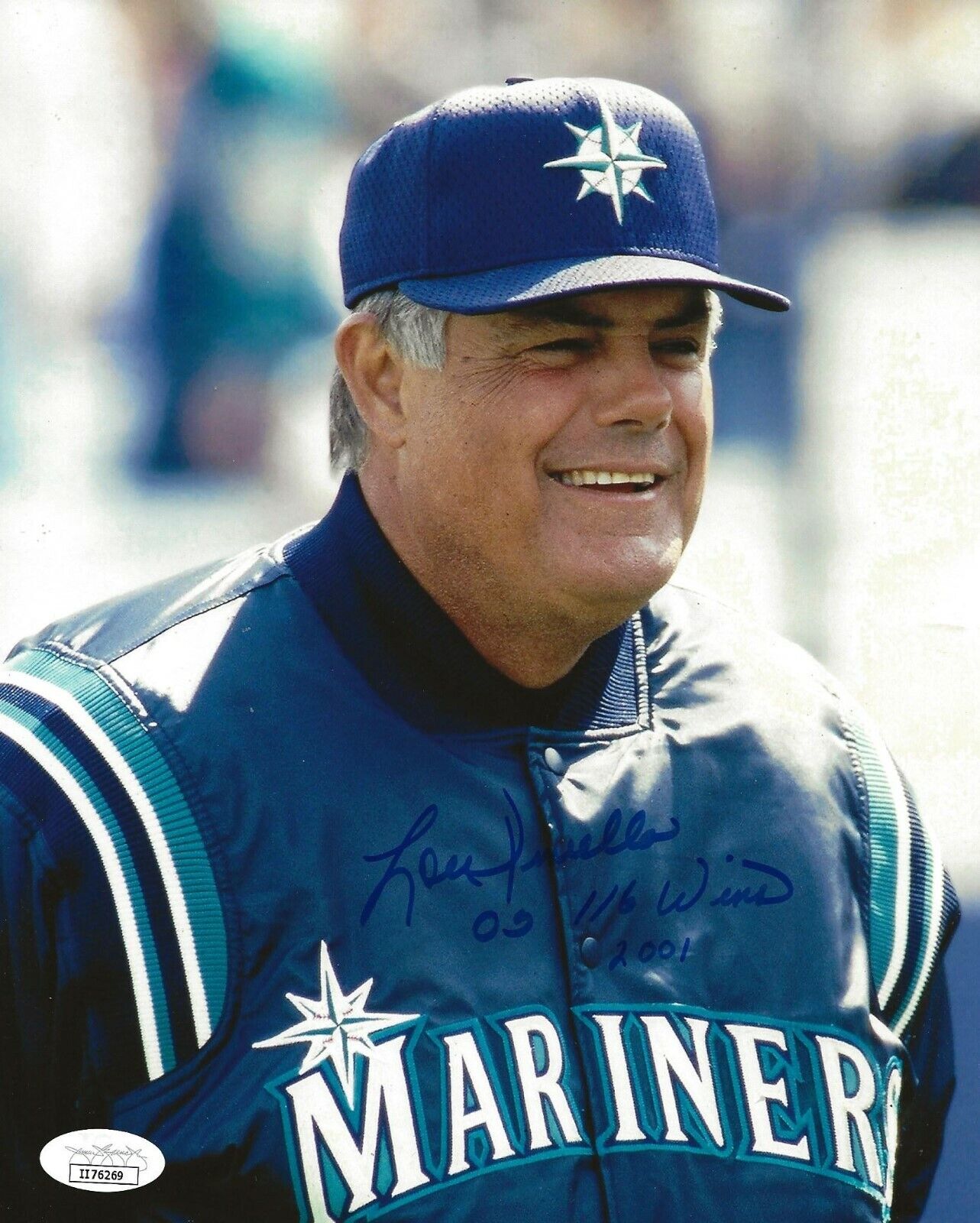 Lou Piniella signed Seattle Mariners 8x10 Photo Poster painting autographed 116 Wins Inscrip JSA