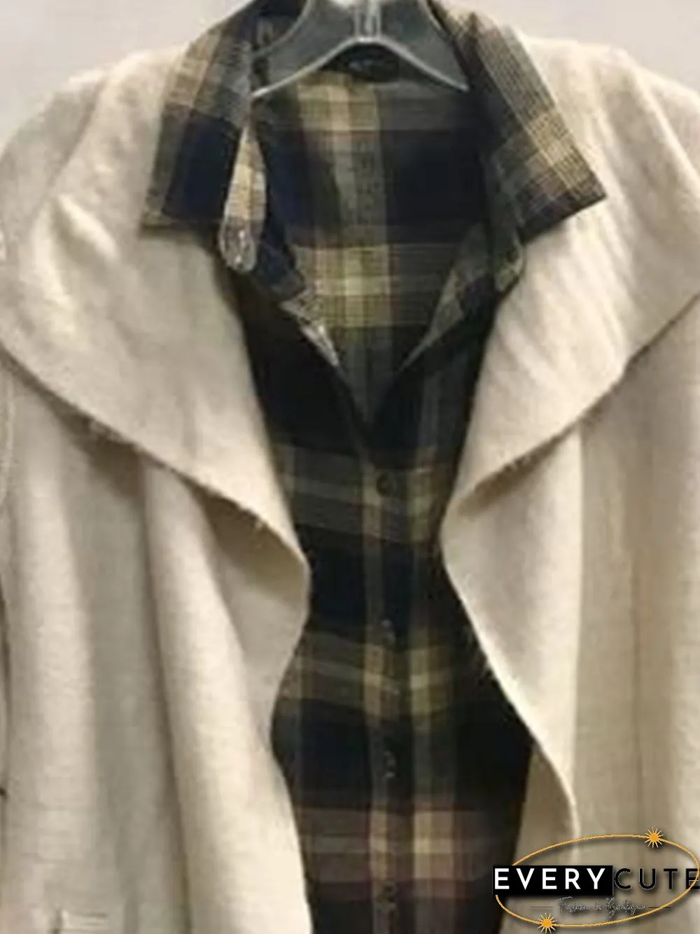 Women Vintage Plain Autumn Polyester Pockets Sports Statement Long sleeve Shawl collar