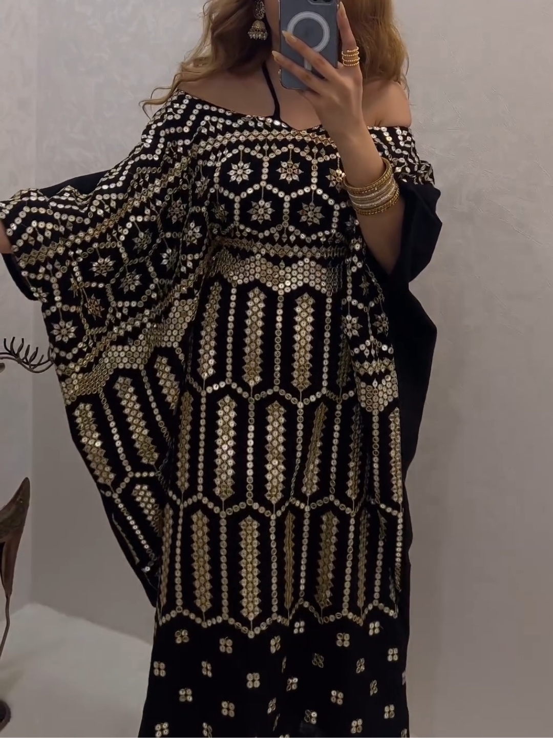 Chic One-Shoulder Retro Pattern Dress | Oxredo Shop Ramadan Sale