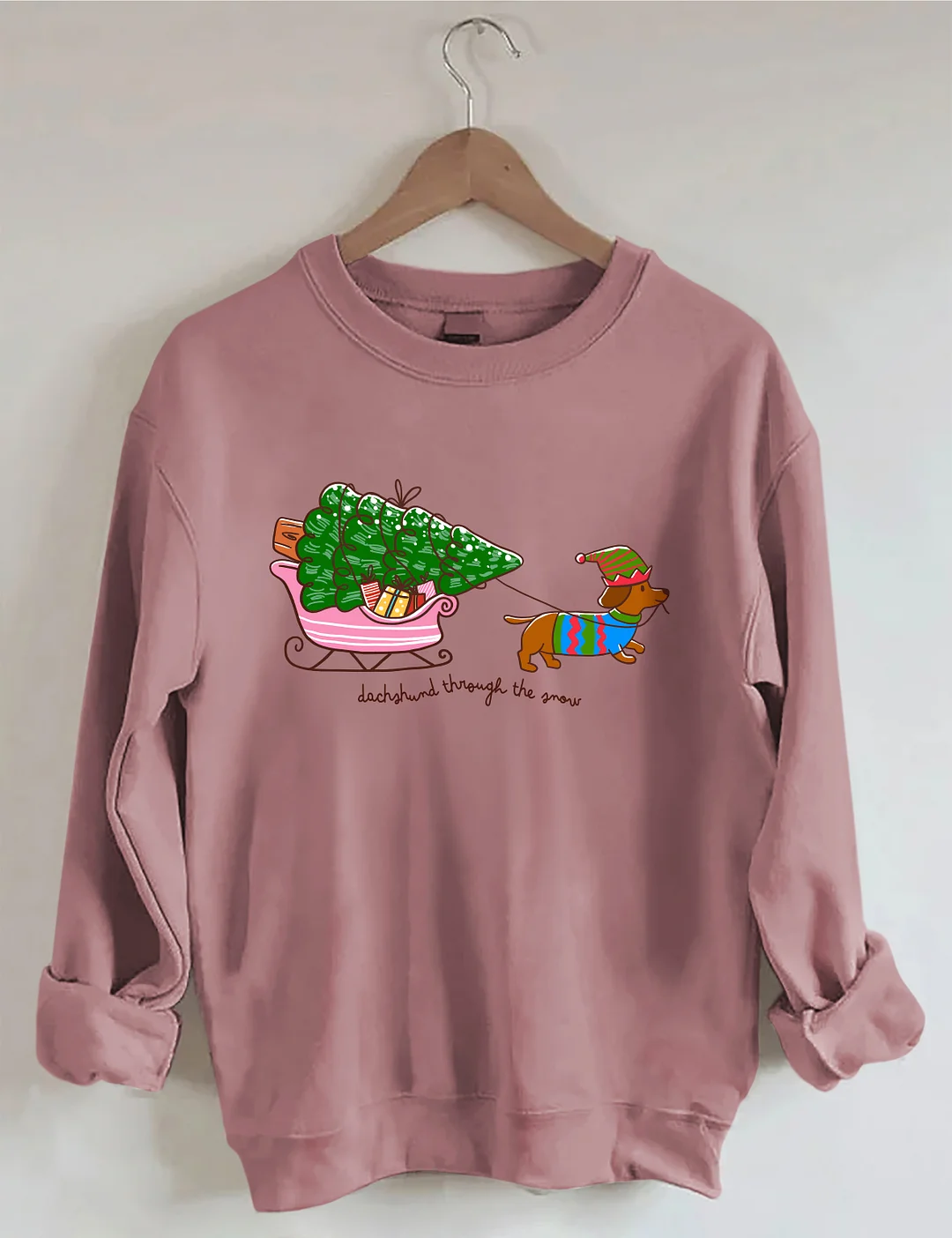 Cute Christmas Dachshund Dog Mom Sweatshirt