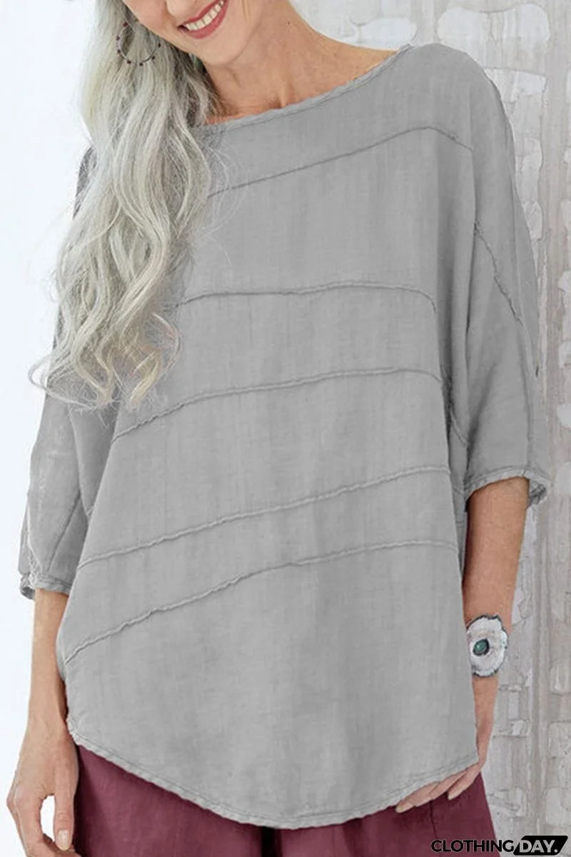 Casual Solid Solid Color O Neck Tops