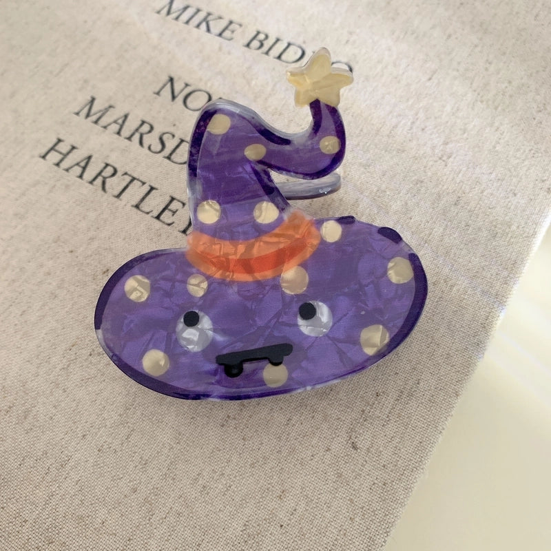 Women’s Funny Halloween Pattern Pumpkin Arylic Hair Claws