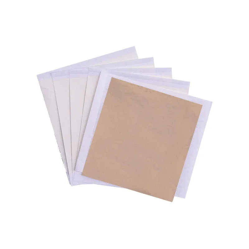 100pcs 8x8.5cm Art Craft Paper Imitation Gold Sliver Copper Leaf Leaves Sheets Foil Paper for Gilding DIY Craft Decoration