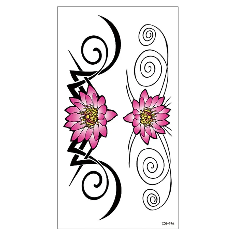 Waterproof Temporary Tattoo Sticker Snake Flower Rose Flash Tattoos Lace Fox Lion Bird Body Art Arm Skull Fake Sleeve Tattoo