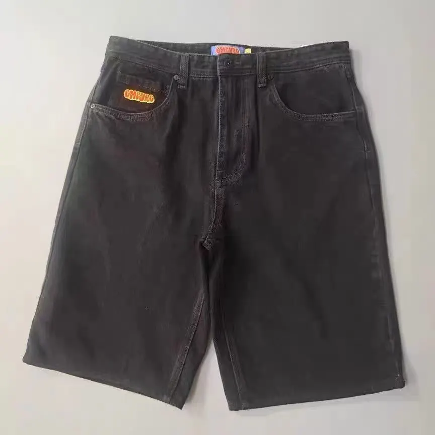 Brownm Pants Men's Loose Wide-Leg Retro Gradient Jeans Men's Tide Card High Street Straight Tube Overs