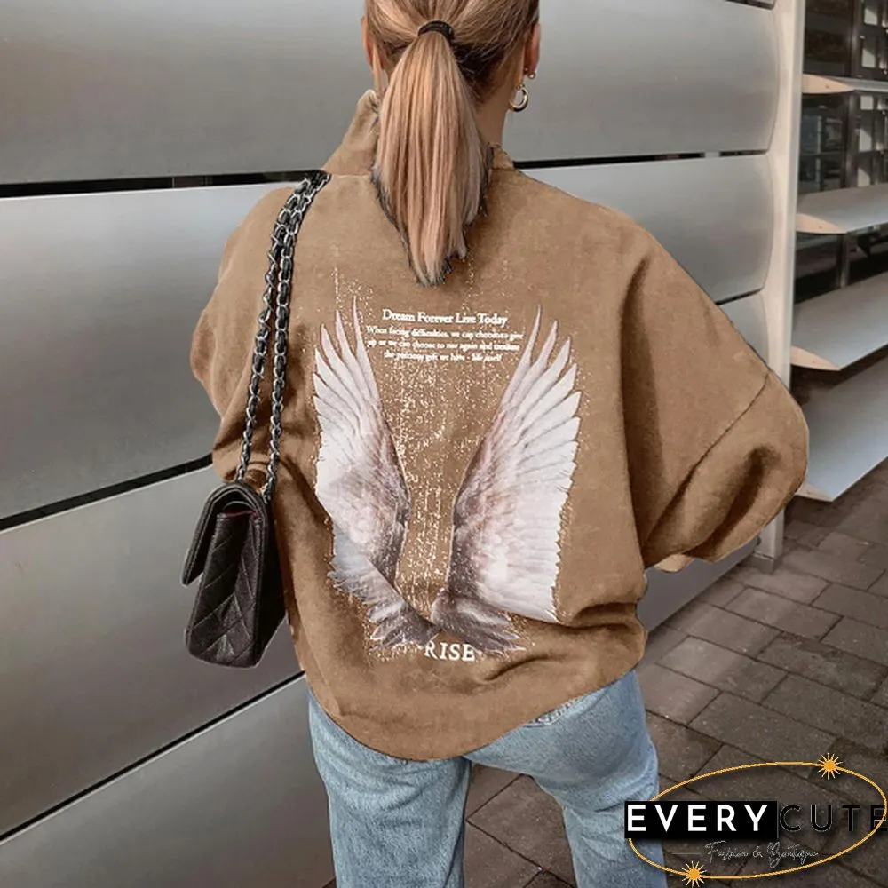 Modern Printed Color Long Sleeve Sweatshirt
