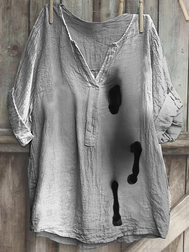 Women's Horse Print Casual Long Sleeve Comfortable Cotton Shirt