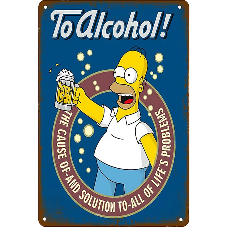 To Alcohol Cheers- Vintage Tin Signs/Wooden Signs - 7.9x11.8in & 11.8x15.7in