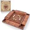 Children's educational board game teaching aids wooden four-player box closing game