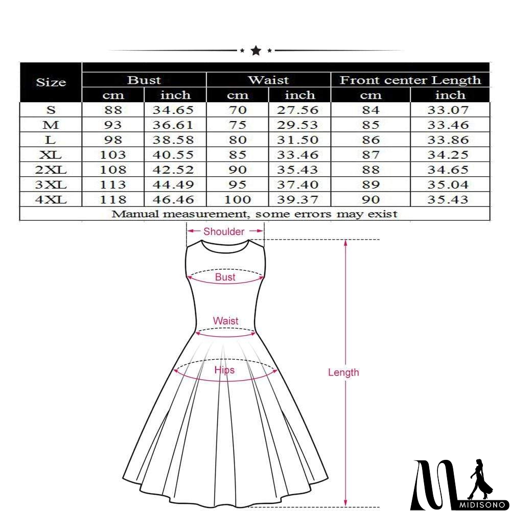 MidiSono - Dot Print Vrouwen Zomer Party Dress Hoge Taille Vintage A-lijn jurk