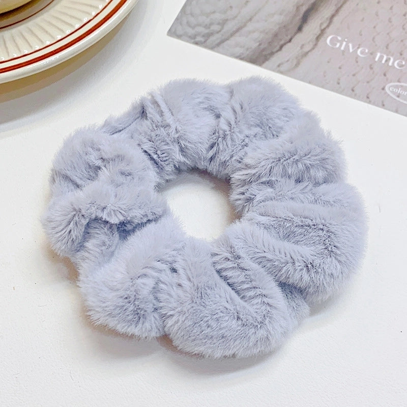 Women’s Pastoral Solid Color Commute Solid Color Flannel Hair Tie