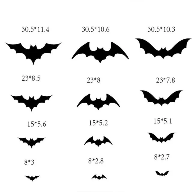 3D Bat Wall Stickers for Halloween-elleschic