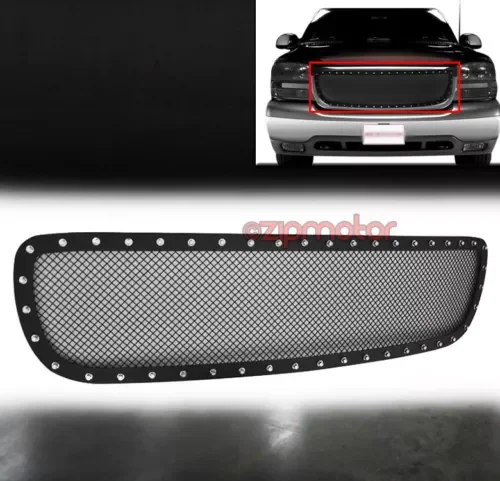 Dronehint 99-02 GMC SIERRA C3/00-06 YUKON UPPER RIVET STUD STAINLESS STEEL MESH GRILLE 1PC (For: GMC) Parts