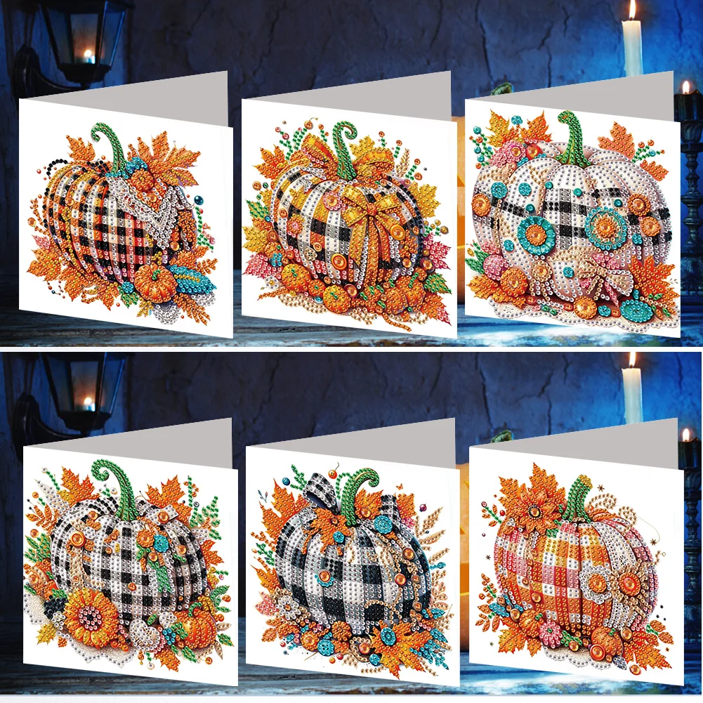 6PCS DIY Diamond Art Greeting Cards Congratulations Cards & Gifts (Halloween)