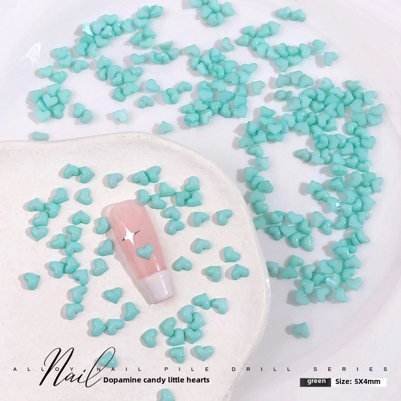 Dopamine Candy Love Diamond Macaron Color Sweet Resin Small Love Net Red Nail Jewelry