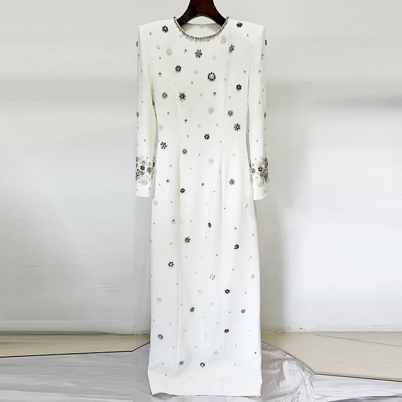 Nigikala Nigikala New Star Fashion Heavy Industry Nails Studded Long Dress Dress Dress Dress