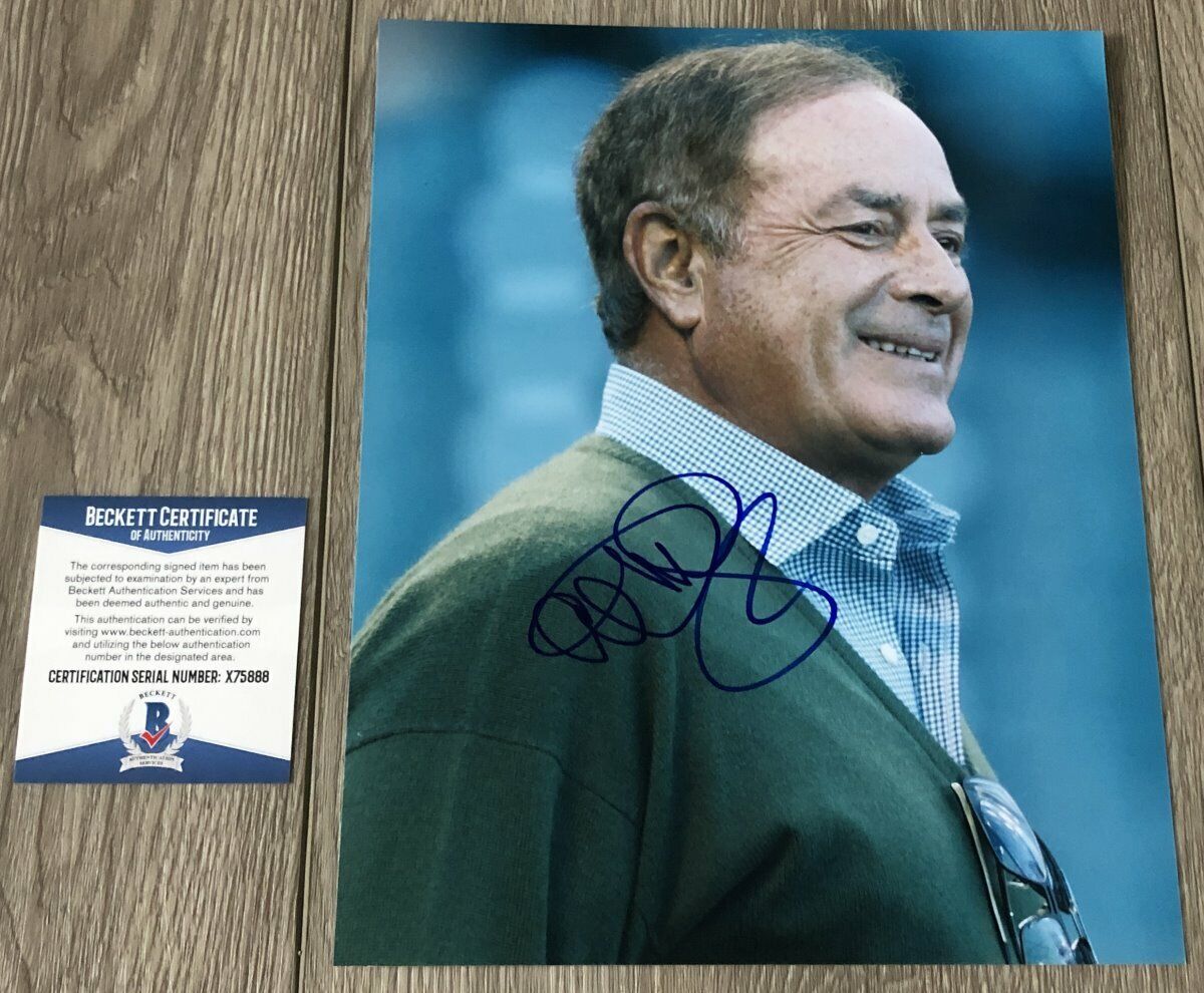 AL MICHAELS SIGNED NFL MONDAY NIGHT FOOTBALL 8x10 Photo Poster painting w/PROOF BECKETT BAS COA