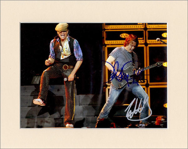 DAVID LEE ROTH AND EDDIE VAN HALEN PP 8x10 MOUNTED SIGNED AUTOGRAPH Photo Poster painting