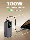 20000mAh 165W Mobile Power Bank + 240W C-C Fast Charging Data Cable, Can Charge Macbook and iPad