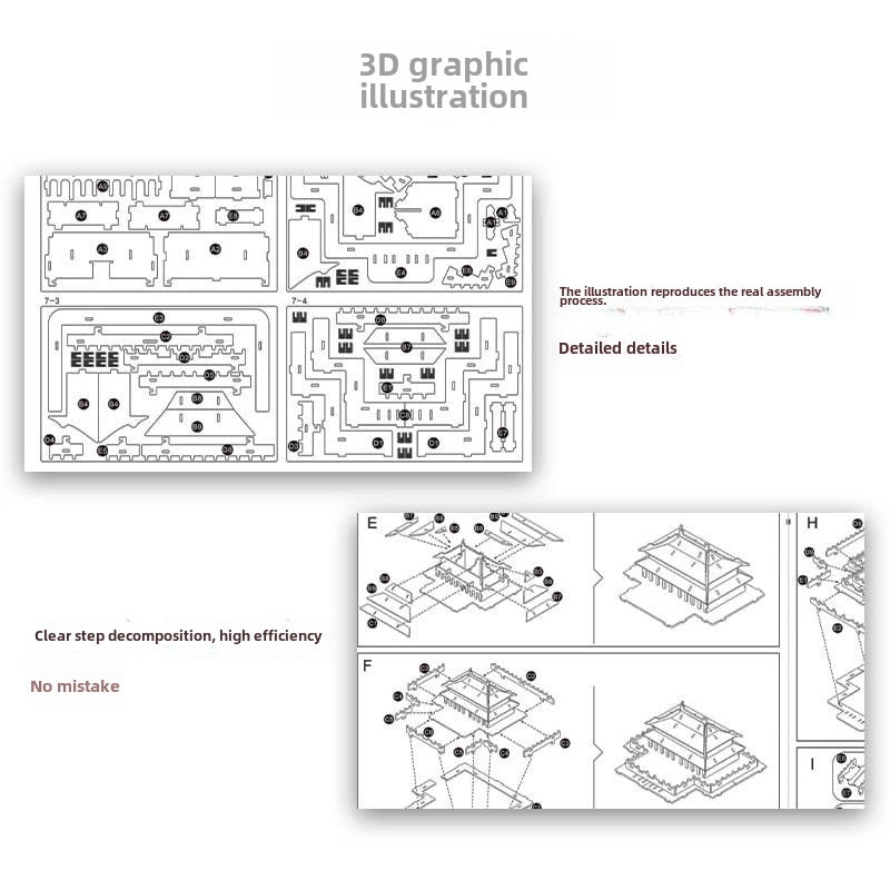 Stall Supply Children’s Wooden 3D Puzzle Adult Puzzle Christmas Building Handmade Educational Model Toy