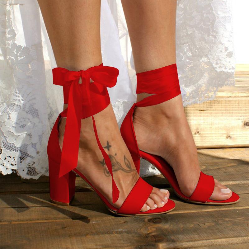 White peep toe ankle tie-up wedding sandals bridal dress shoes