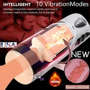 heating sex toys Automatic Male Masturbator Telescopic Heating Cup Stroker Pussy Sex Toys  for Men