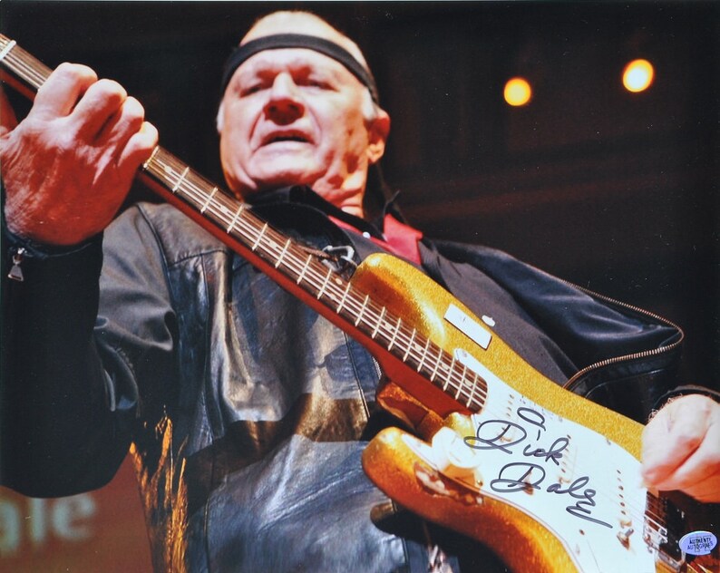 DICK DALE SIGNED Photo Poster painting Richard Anthony Monsour Surf Guitar wcoa 11x 14 wcoa