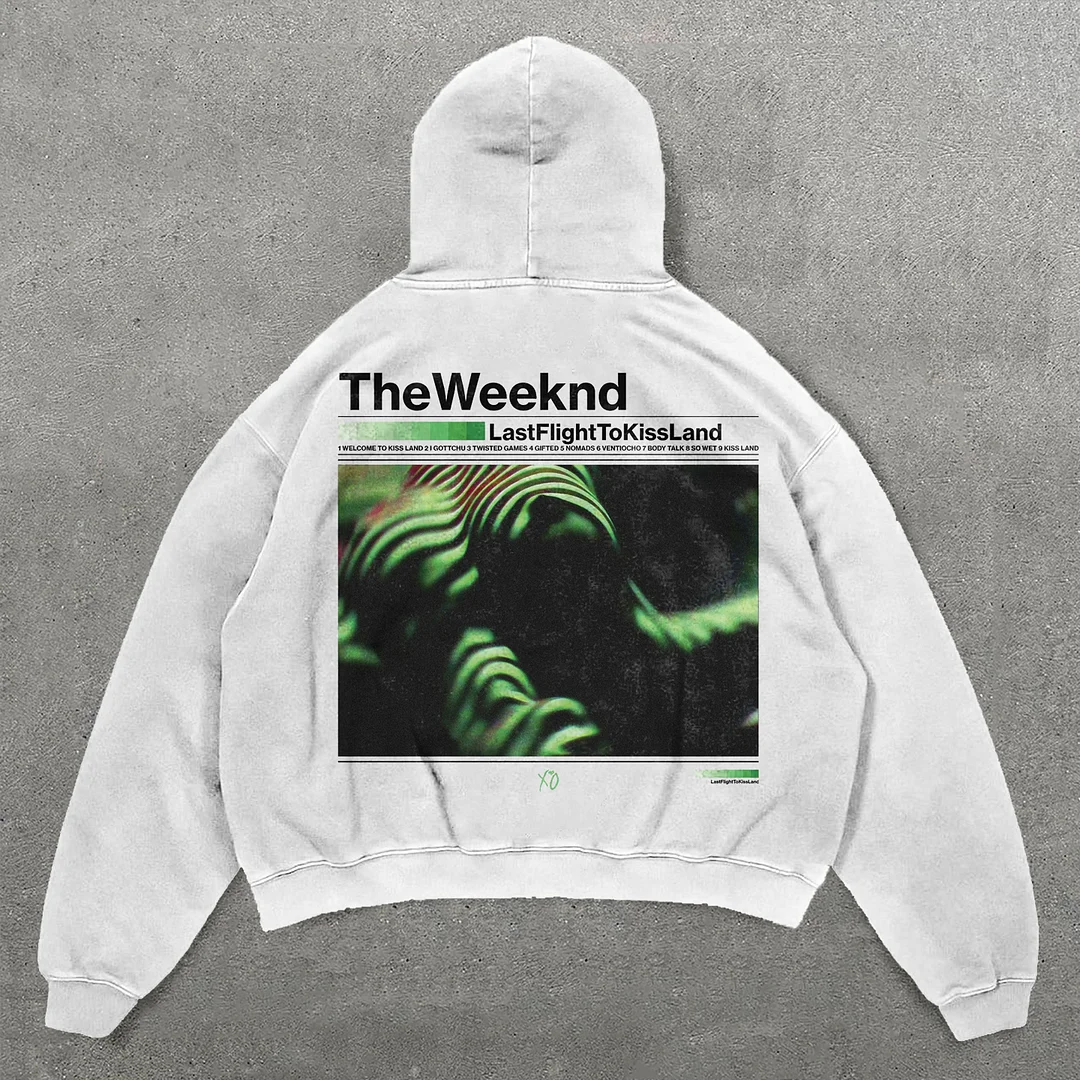 Casual The Weeknd Print Long Sleeve Hoodies